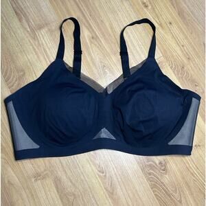 Honeylove CrossOver Bra Black 2X Wireless Lift Mesh Support Smoothing Shapewear
